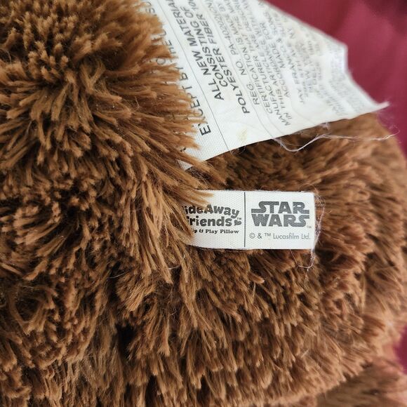 2014 Hideaway Friends Chewbacca Star Wars Plush 13" Curl Up & Play Pillow Toy - Picture 3 of 6